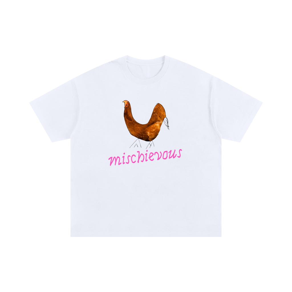 Mischievous Chicken Unisex Oversized Cotton T-Shirt
