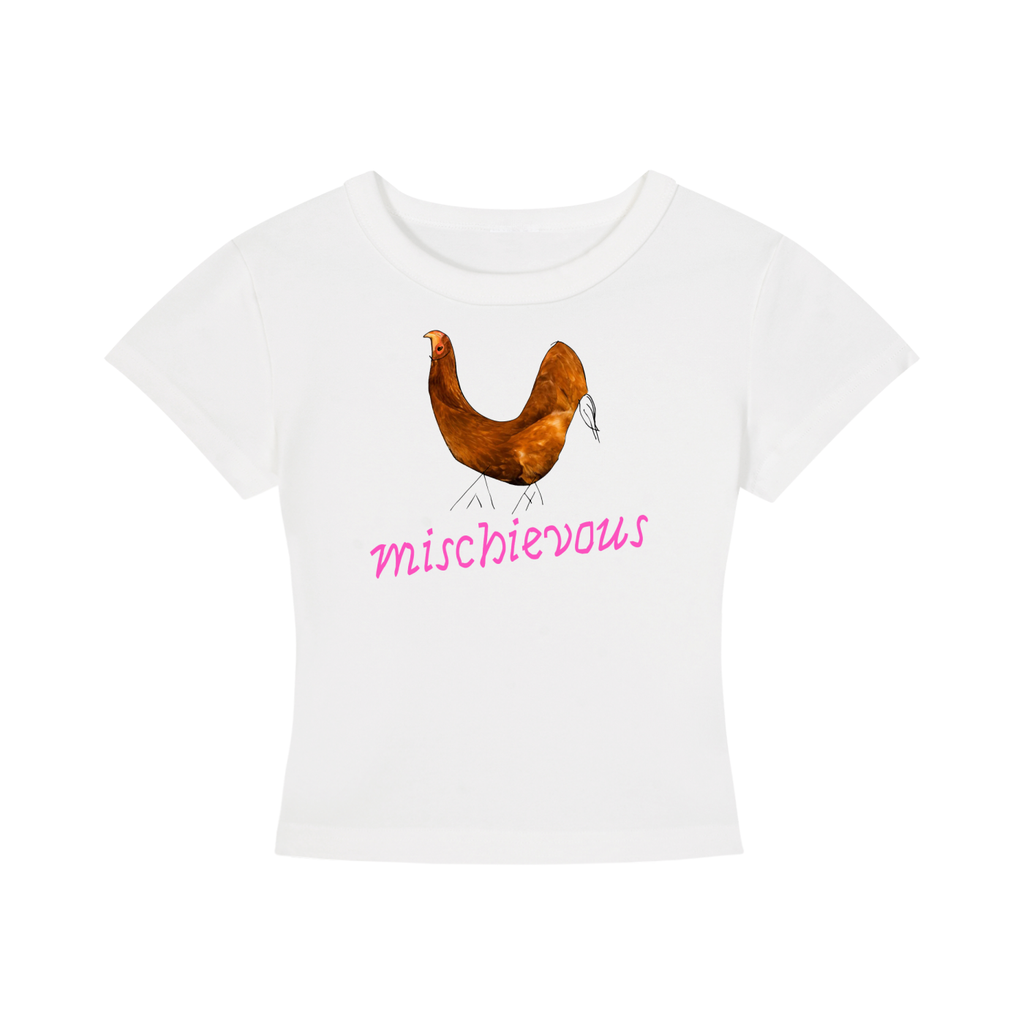 Mischievous Chicken Cropped T-Shirt