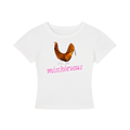 Mischievous Chicken Cropped T-Shirt