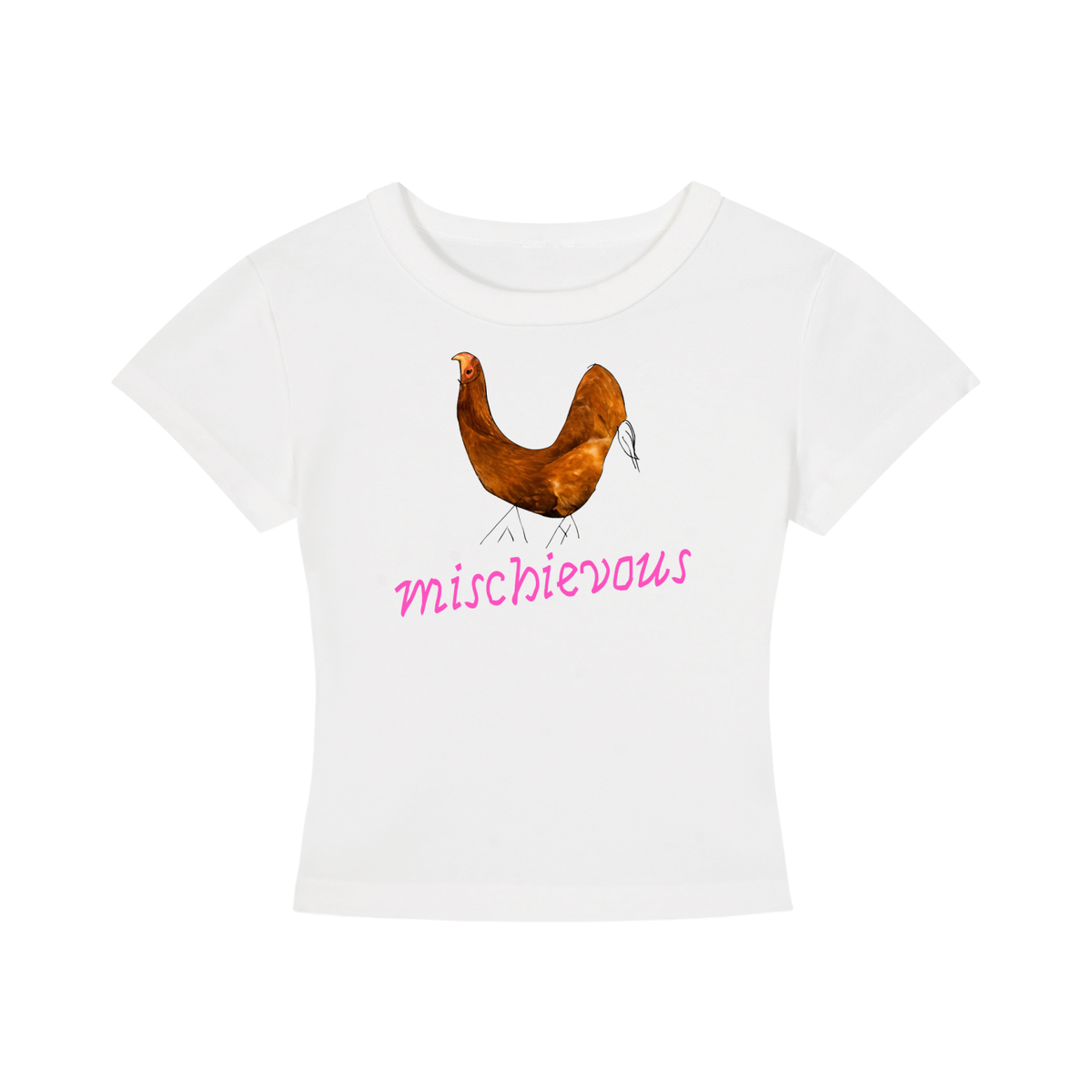 Mischievous Chicken Cropped T-Shirt